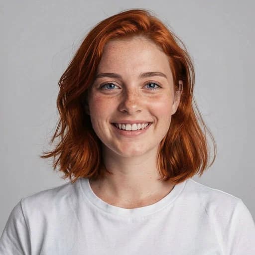 Photo with red hair color applied by AI