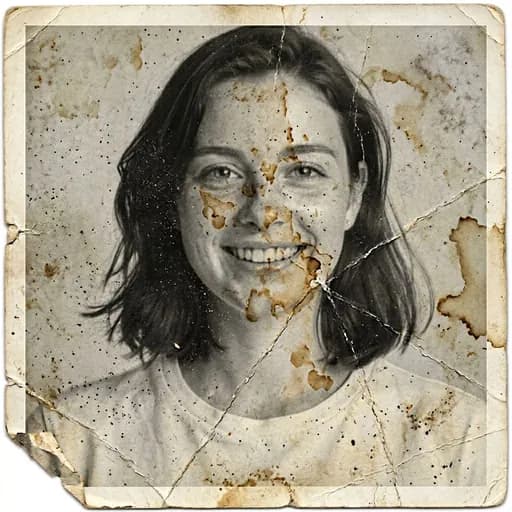 Damaged old photo before AI restoration