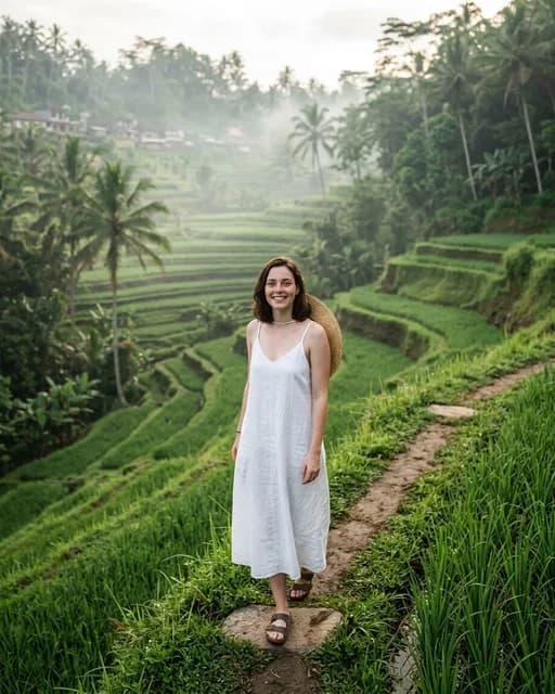 Tegalalang Rice Terraces AI travel photo