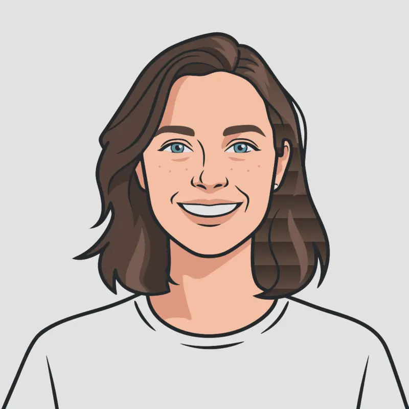 The same portrait redrawn as a clean, editable vector illustration